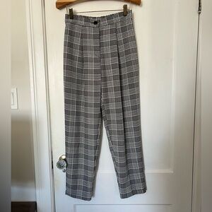 H&M Black and White Plaid Dress Pants